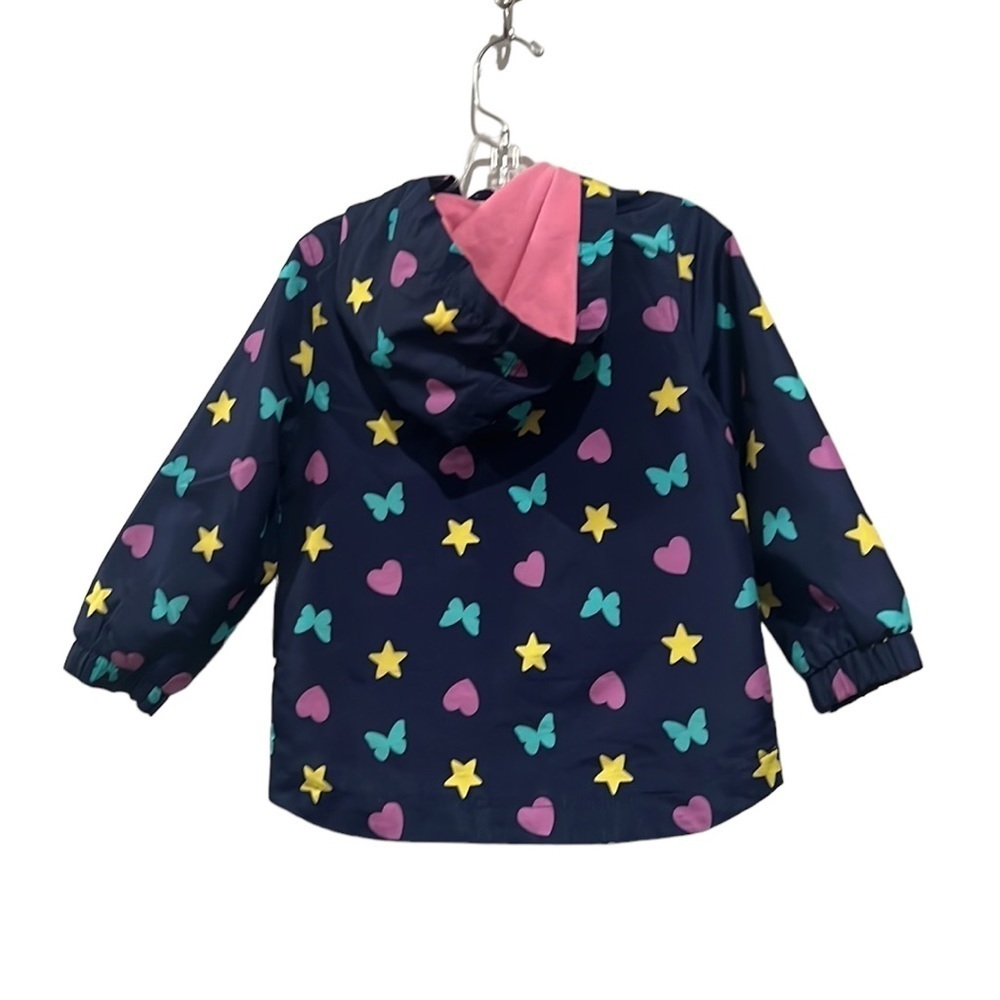 Girls Carter’s butterfly rain jacket. Size 2 toddler - Picture 6 of 15
